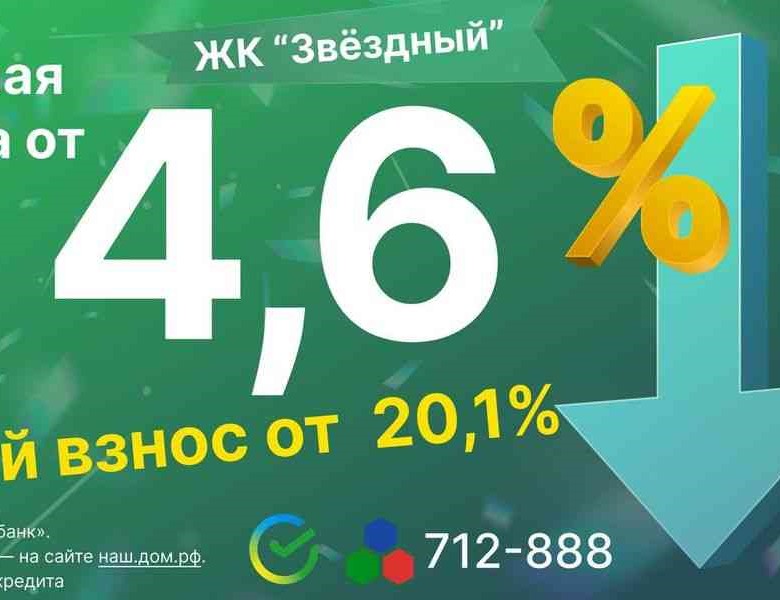 Семейная ипотека от 4,6% с первоначальным взносом от 20,1%
